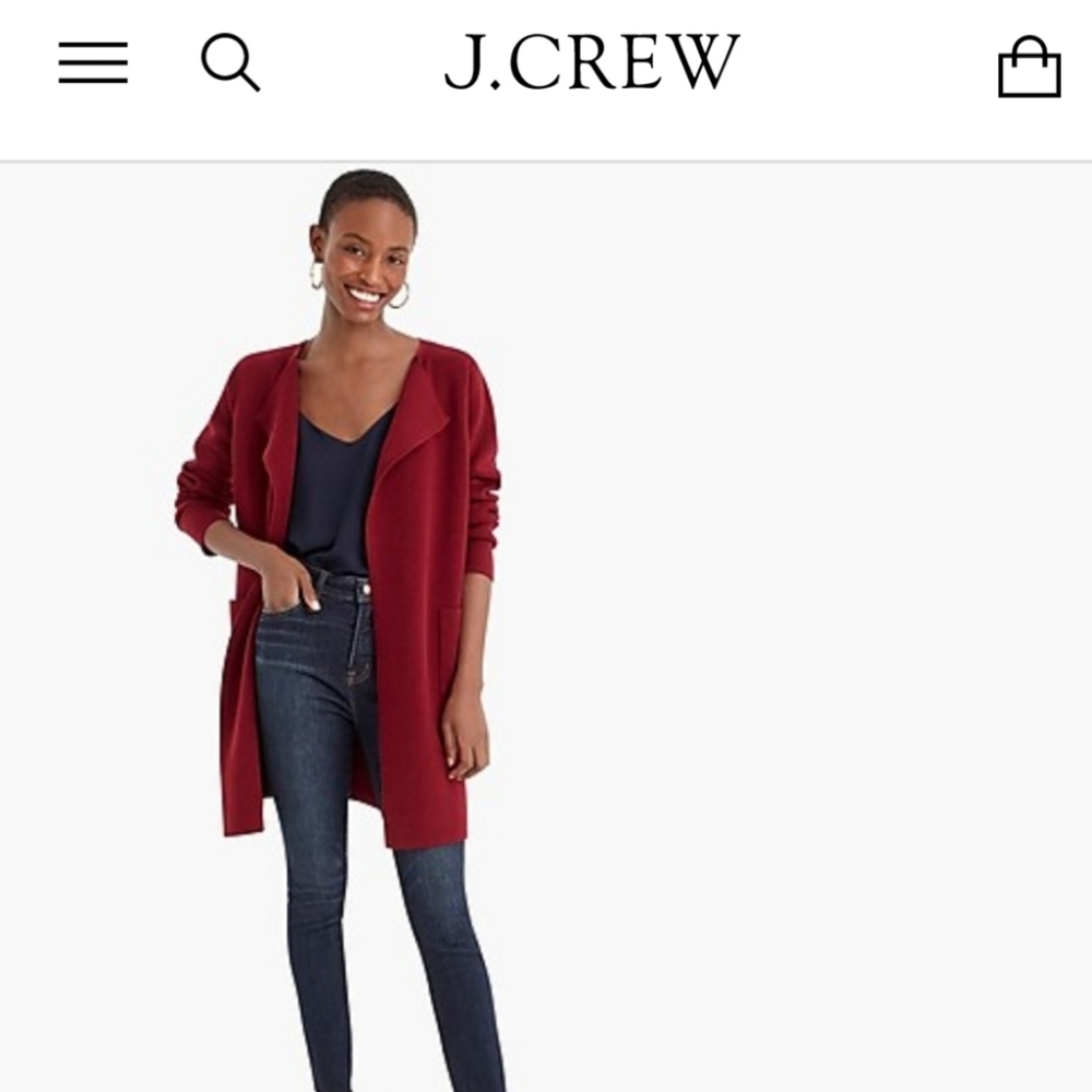 NWT Juliette collarless sweater blazer